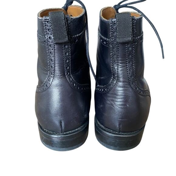 Taft Grail Mens Black Leather Lace Up Chain Boots size 41 US 8 - Picture 7 of 13